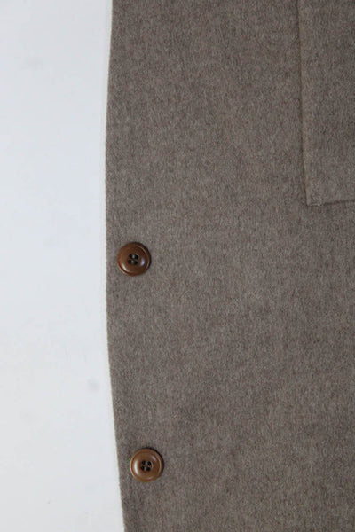 Bachrach Mens Buttoned Collar Long Sleeve Double Pocket Blazer Beige Size EUR44
