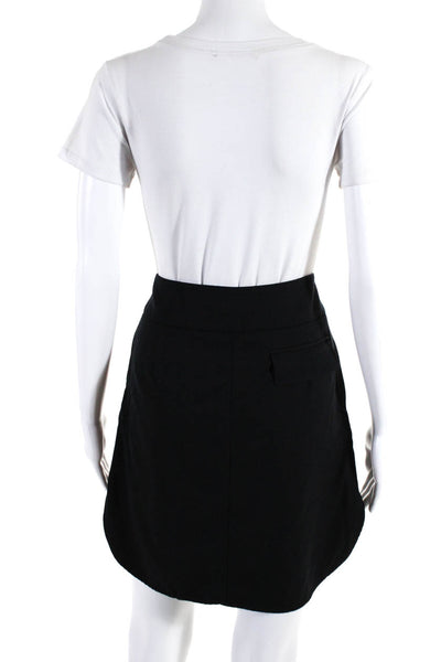 Grey Jason Wu Womens Solid Button Front Mini Skirt Black Size 4