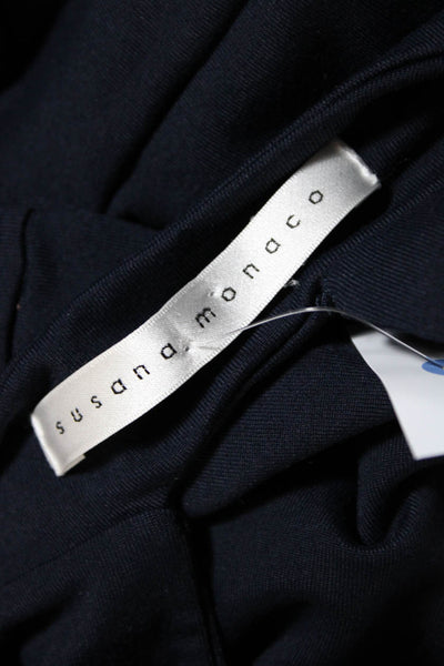 Susana Monaco Womens Knit Key Hole Sleeveless Sheath Dress Navy Size S