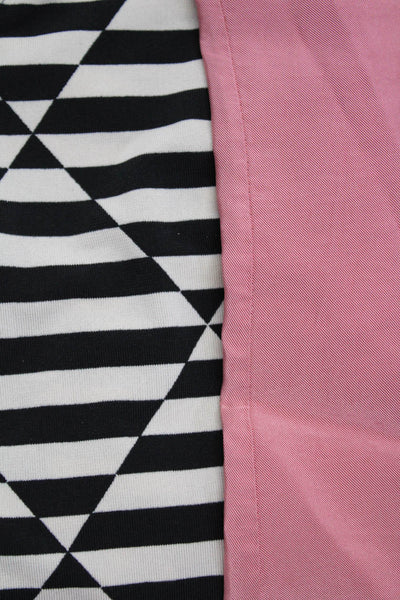 Marc Bouwer Theory Womens Striped Solid Blouse Tops White Pink Size M/L Lot 2