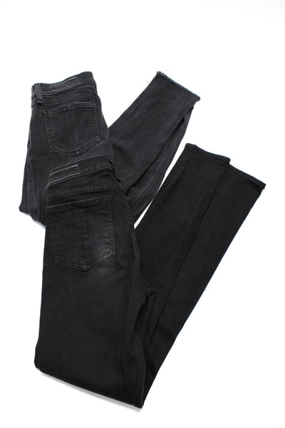 Rag & Bone Womens Distressed Mid Rise Skinny Jeans Black Gray Size 25 26 Lot 2