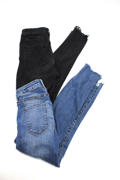 Just Black Vervet Womens Distressed Skinny Jeans Black Blue Size 25 Lot 2
