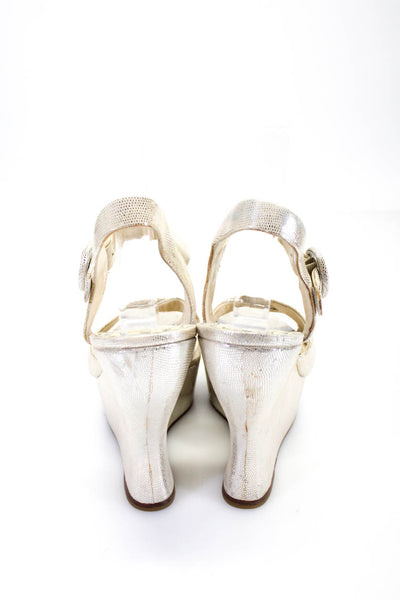 Alice + Olivia Womens Platform Slibngbacks Juliet Wedge Sandals Beige Size 38 8