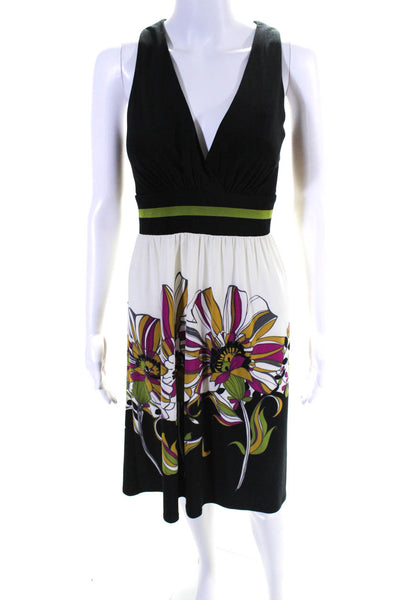 Evan Picone Women's Midi Dress Black Multicolored Size 10