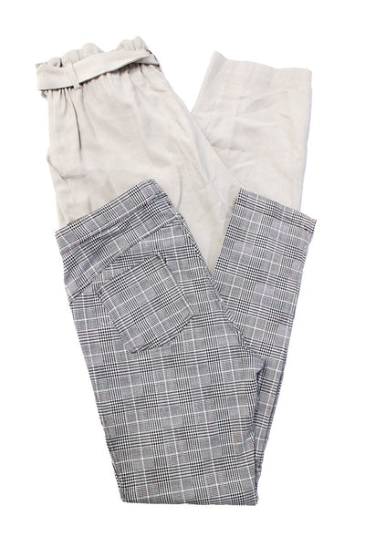 Kaos Saks Fifth Avenue Women's Skinny Ankle Pants Gray White Size M Lot 2