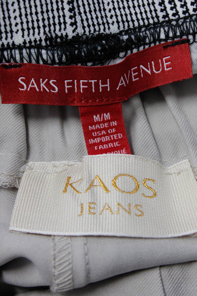 Kaos Saks Fifth Avenue Women's Skinny Ankle Pants Gray White Size M Lot 2