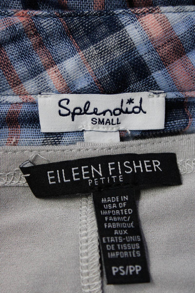 Splendid Eileen Fisher Women's Long Sleeve Tops Blue Gray Size S PS Lot 2