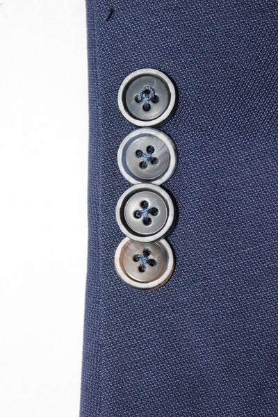 Sand Copenhagen Mens Blue Wool Two Button Long Sleeve Blazer Size 56