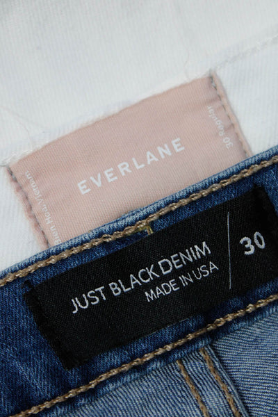 Everlane Just Black Denim Womens White High Rise Straight Jeans Size 30 Lot 2