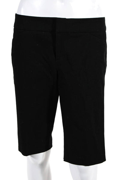 Ecru Womens Cotton Pleated Front Chinos Bermuda Shorts Black Size 4