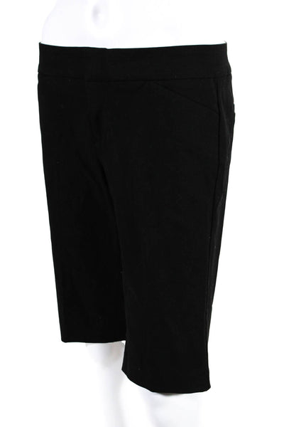 Ecru Womens Cotton Pleated Front Chinos Bermuda Shorts Black Size 4