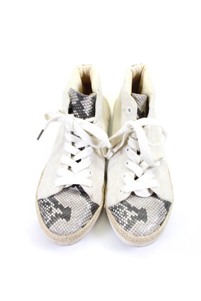 Dolce Vita Womens Lace Up Closure Animal Print Mid Top Sneakers Beige Size 8