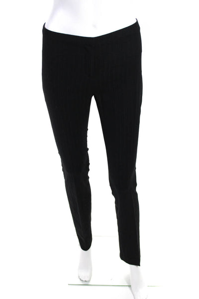 VERSUS by Versace Womens Wool Striped Pleated Hook & Eye Pants Black Size EUR24