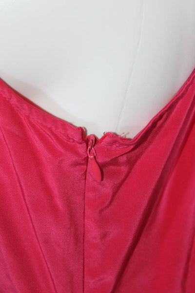 Rory Beca Womens Scoop Neck Sleeveless Silk Midi Dress Pink Size 10
