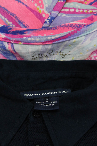 Ralph Lauren Golf Women's Collared Button Up Short Sleeve Top Blue Size M Lot 2