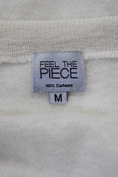 Feel The Piece Womens V Neck Long Sleeve Solid Cashmere Sweater Yellow Size M
