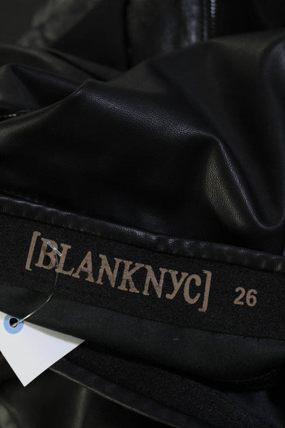 BLANKNYC Womens Solid Low Rise Slim Leg Back Pocket Pants Black Size 26