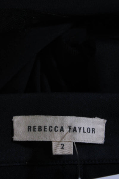 Rebecca Taylor Womens Stretch Mid Rise Striped Slim Cut Pants Blue Size 2