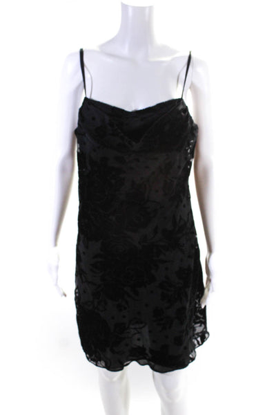 Parker Women's Velvet Floral Sleeveless Mini Dress Black Size 10