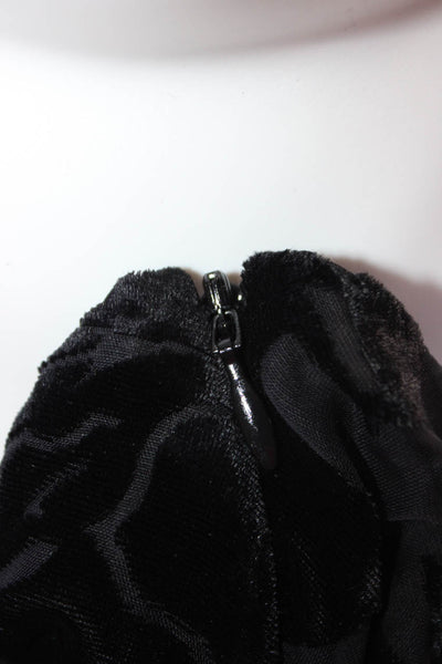 Parker Women's Velvet Floral Sleeveless Mini Dress Black Size 10