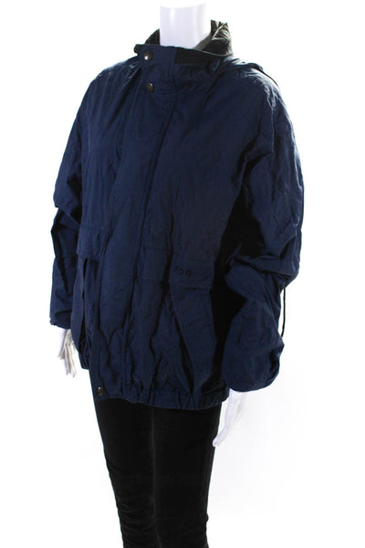 FOG Womens Lightweight Zip Up Hooded Jacket Coat Navy Blue Size M
