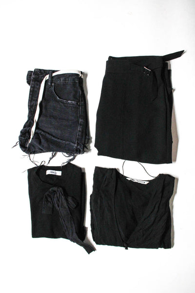 Zara Knit Zara Womens Blouse Top Jean Shorts Pants Black Size S XS L 2 Lot 4