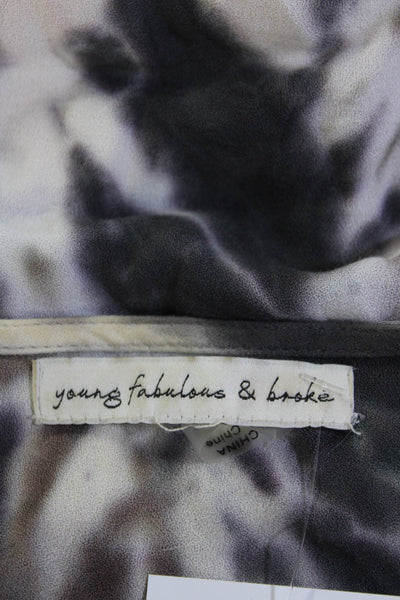 Young Fabulous & Broke Womens Tie-Dye V-Neck Wrap Blouse Multicolor Size L