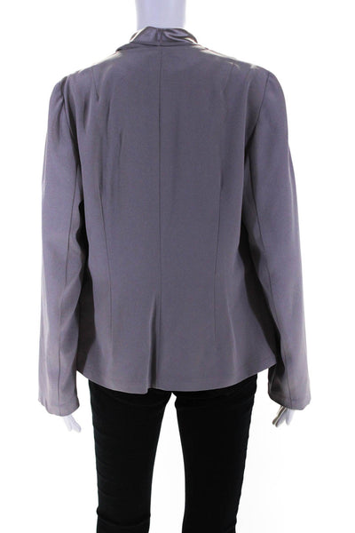 Elaine Kim Womens Silk Charmeuse Open Front Waterfall Jacket Lavender Size 8