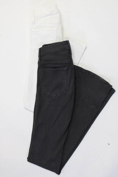 Frame Womens White Cotton Mid-Rise Skinny Jeans Size 24 Lot 2
