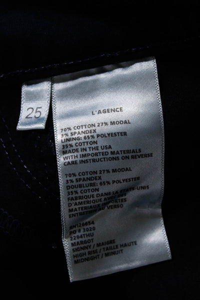 L Agence Womens Zipper Fly Dark Wash High Rise Margot Skinny Jeans Blue Size 25