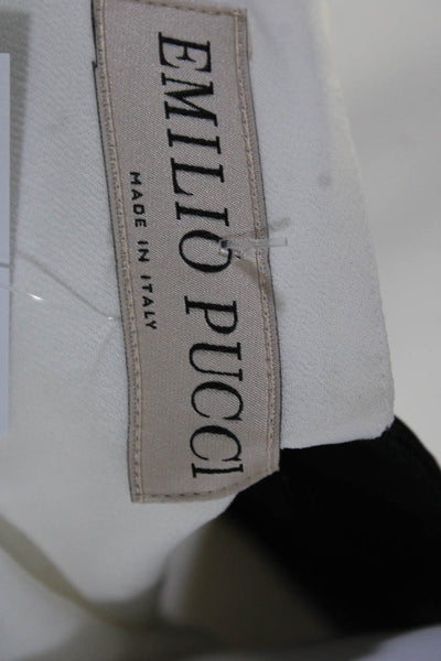 Emilio Pucci Womens Embellished Off Shoulder Sheath Dress Black White Size 4