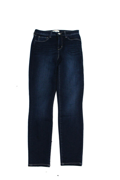 L Agence Womens Zipper Fly Dark Wash High Rise Marguerite Skinny Jeans Blue 25