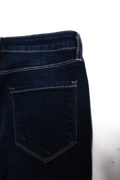 L Agence Womens Zipper Fly Dark Wash High Rise Marguerite Skinny Jeans Blue 25
