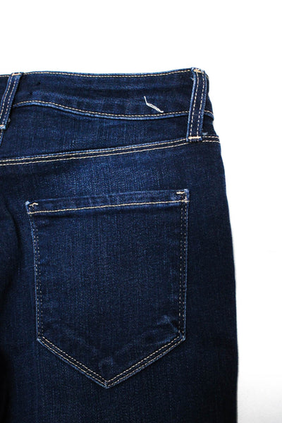 L Agence Womens Zipper Fly Dark Wash High Rise Margot Skinny Jeans Blue 25