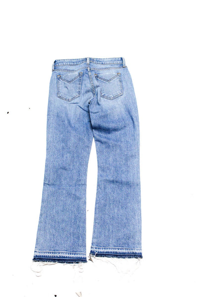 Derek Lam 10 Crosby Denim Womens Fringe Gia Cropped Flare Leg Jeans Blue Size 25