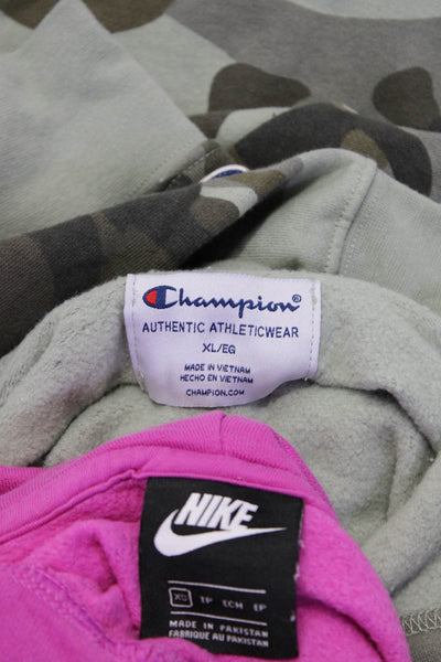 Nike Champion Womens Cotton Drawstring Hoodies Pink Green Size XS XL Lot 2