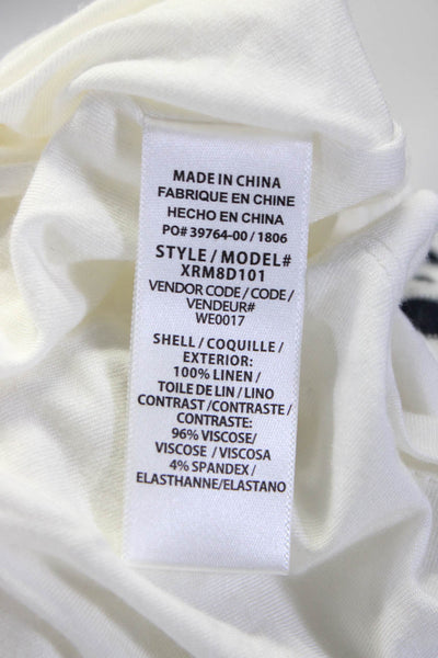 Splendid X Margherita Womens Blue Linen Striped Sleeveless Shift Dress Size S