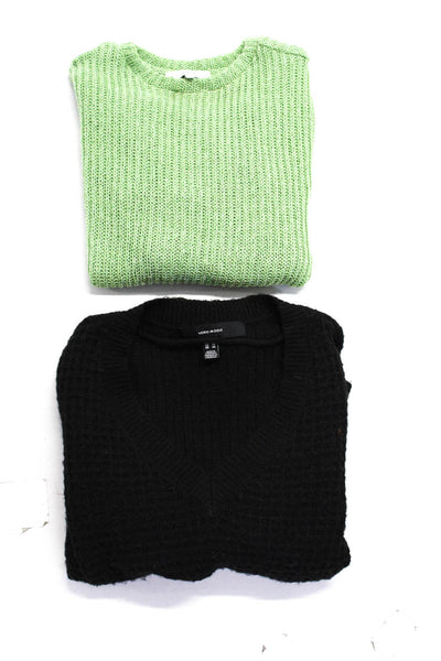 Vero Moda Women's V-Neck Sweater Black Green Size XS