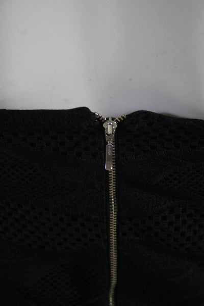 Nicholas Womens Mesh Texture Abstract Off-the-Shoulder Sheath Dress Black Size 4