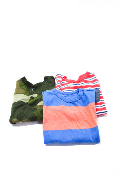 Crewcuts Boys Striped Camouflage Shirts Red Blue Green Size 2 Lot 3
