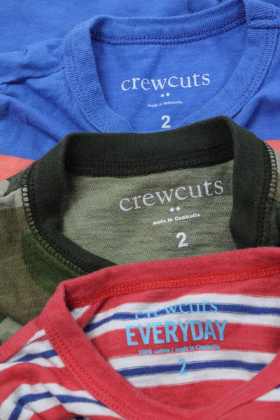 Crewcuts Boys Striped Camouflage Shirts Red Blue Green Size 2 Lot 3