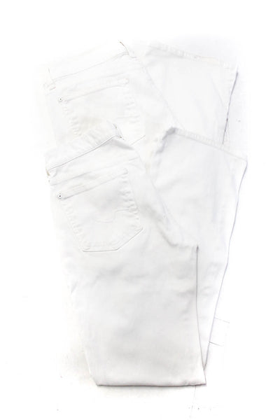 7 For All Mankind Womens Cotton Low-Rise Flared Jeans White Size 31 29 Lot 2