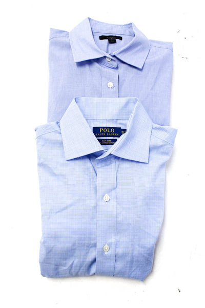 J Crew Polo Ralph Lauren Mens Cotton Button Up Shirts Blue Size 8 14 Lot 2