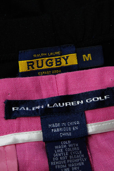 Ralph Lauren Golf Rugby Womens Shorts Leggings Pink Black Size 8 M Lot 2