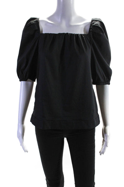 Finley Women's Square Neck Puffed Sleeved Blouse Black Size S