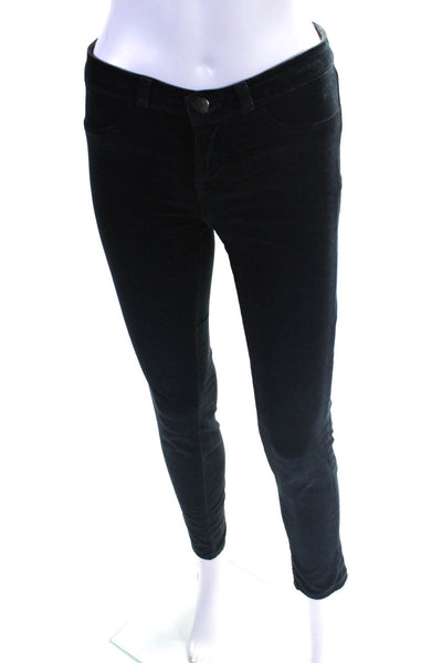 J Brand Womens Cotton Velvet Low-Rise Skinny Leg Jeans Navy Blue Size 25