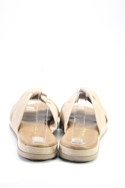 Designer Women's Open Toe Sandals Beige Size 9