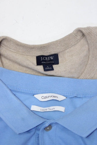 Calvin Klein J Crew Mens Polo Shirt Sweater Blue Size L Lot 2