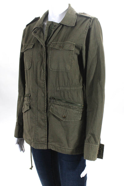 Lily Aldridge For Velvet Womens Full Zip Green Jacket Size S