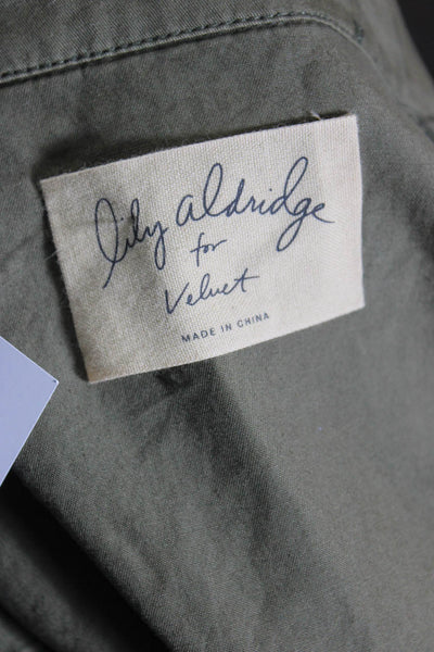 Lily Aldridge For Velvet Womens Full Zip Green Jacket Size S